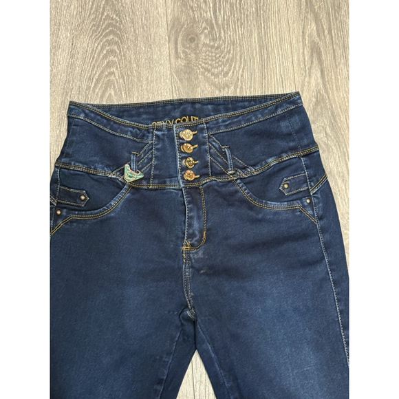 Sexy Couture Sz 15 Juniors Colombian Design Heart Butt Lift Push Up Skinny Jeans - Picture 3 of 10